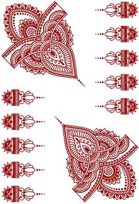 Vanvati Mandala Flower Mehndi One Pair Both Hand Tattoo for girls and Women