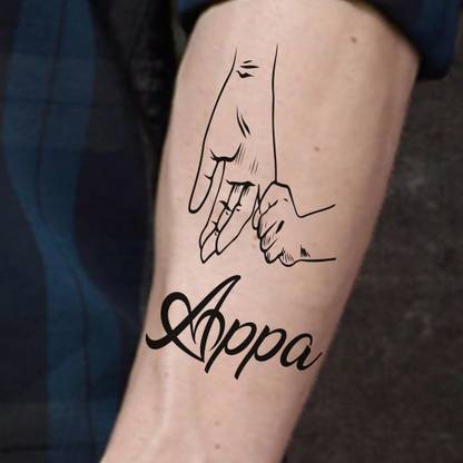 komstec New Child With Appa Hand Temporary Tattoo For Men and Woman