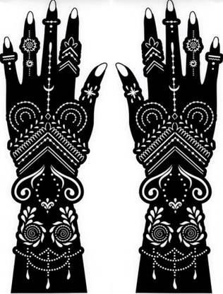 akkad Heena Mehndi Sticker for Hands & Feet – Reusable Henna Design Stencils for Women