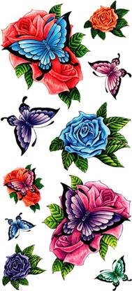 The Canvas Arts Dark Desire temporary tattoo sticker waterproof girls women flower butterfly