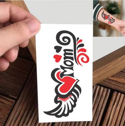 Vanvati Mom Tattoos With Heart And Wings Temporary Tattoo