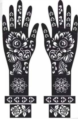 akkad Heena Mehndi Sticker for Hands & Feet – Reusable Henna Design Stencils for Women