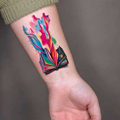 fashionoid Colorful Magical Book Waterproof Temporary Tattoo For Boys Girls