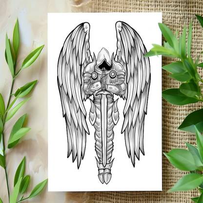 surmul Devil With Wings Sticker Fake Tattoos,