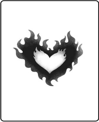 SIMPLY INKED Flaming Heart Semi Permanent Tattoo