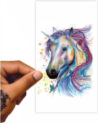 voorkoms Multicolor Horse Temporary Tatto Sticker For Male And Female Tattoo