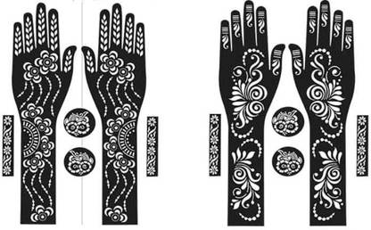 akkad Heena Mehndi Sticker for Hands & Feet – Reusable Henna Design Stencils for Women