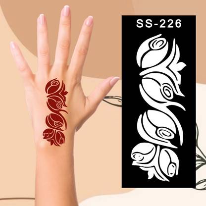 Vanvati Henna Art Stencil with Kids-Safe Adhesive for Fun Home Use