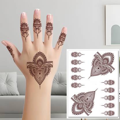 TATMODS Bridal Henna Traditional Mehndi Temporary Waterproof Tattoo For Women and Girls
