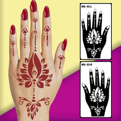 surmul Quick Use Mehndi Stencil Sticker for Instant Mehndi Look at Home Ready To Apply
