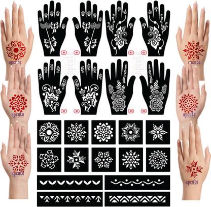 APCUTE mehandi stencil for full hand Set of 22 pieces