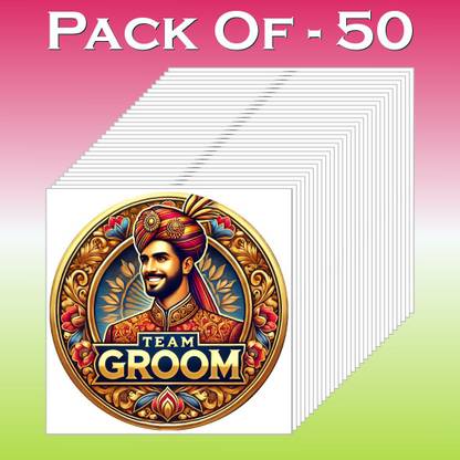 komstec Barati Side With Blue & Red Flower Design Tattoo For Wedding Function Sticker