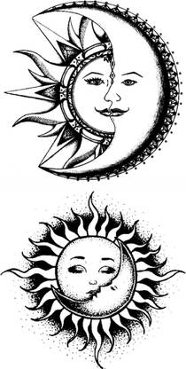 voorkoms Sun and Moon Tattoo Design