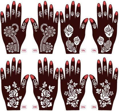 APCUTE New Mehandi Stencils Design Stickers-173-174-213-214