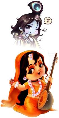 komstec Meera And Lord Krishna Temporary Tattoo Stickers For Male And Female Tattoo