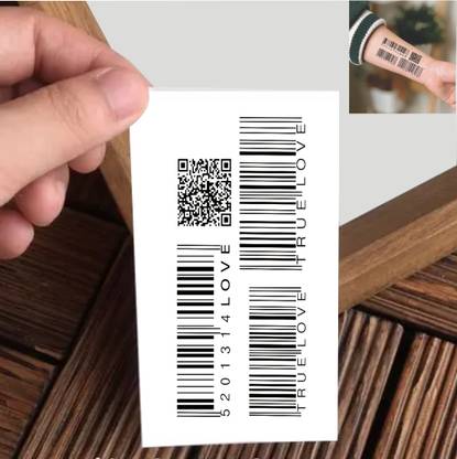 Vanvati Love Bar Code And Scanner Temporary Tattoo