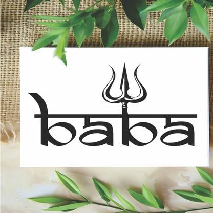 surmul Black And White Lord Bhola Baba Temporary Sticker Tattoos,
