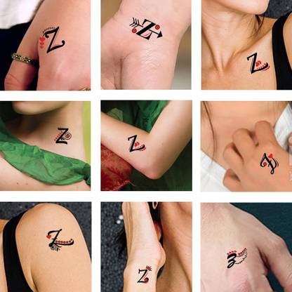 Temporary Tattoowala Z Name Letter Tattoo For Male And Female Waterproof