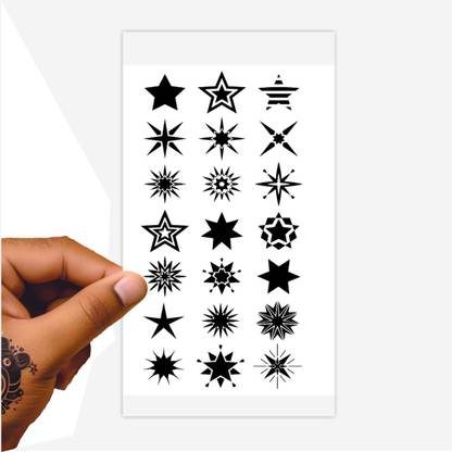 voorkoms Star Tattoo Temporary Tattoo Stickers For Male And Female Fake Tattoo Waterproof