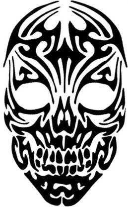SIMPLY INKED NEW Tribal Skull Tattoo