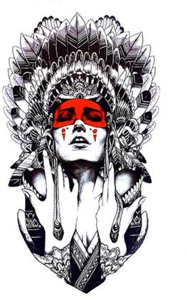 EREBEX Men's and Women's Temporary Tattoo 3D Tribal Face Sticker (21x15cm)