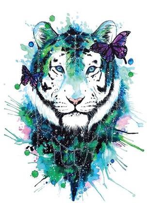 S.A.V.I 3D Temporary Tattoo Waterproof Sticker Beautiful Colourful Big Tiger L