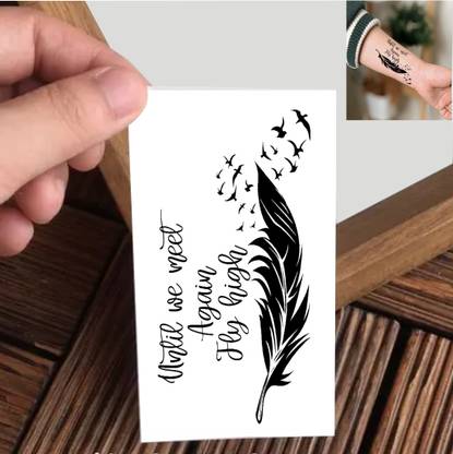 Vanvati Until We Meet Again Fly High Quote Temporary Tattoo