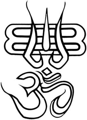 Comet Busters Mahadev Lord Shiva Trishul Om Design Spiritual Temporary Tattoo Sticker (BJ048)