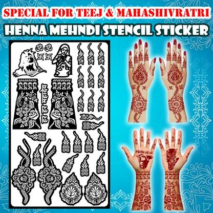 komstec Spiritual Festival Mehndi Design Sheet with Divine Symbols,