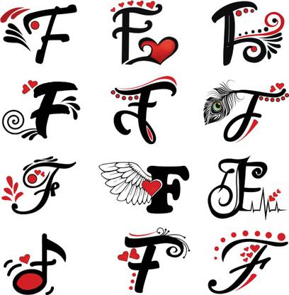 Temporary Tattoowala F Name Letter Tattoo For Male And Female Waterproof