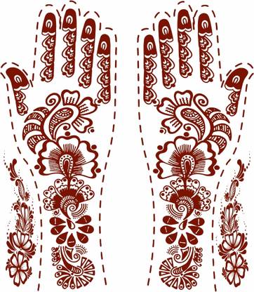 voorkoms Mehndi Flower Mandala Full Hand Tattoo Temporary Tattoo For Girls Women