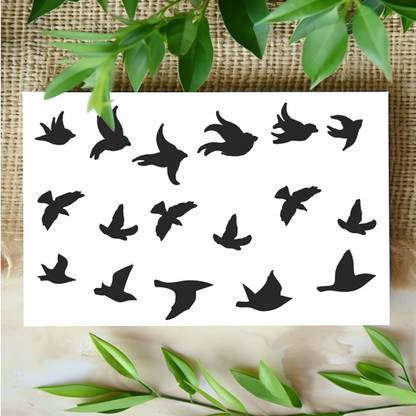 surmul Birds Temporary Black Tattoo