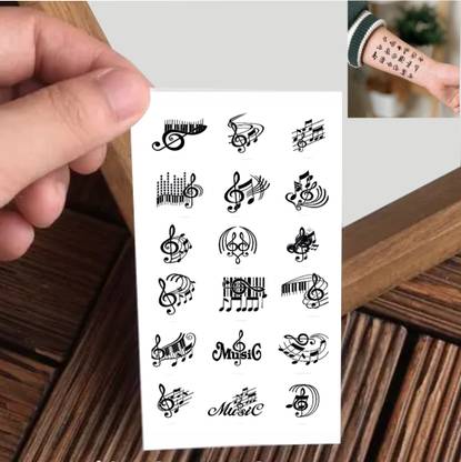 Vanvati Music Instrument With Note Temporary Tattoo