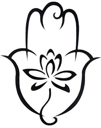 Comet Busters Cute Temporary Body Tattoo Hamsa with Lotus Sticker (BT078)