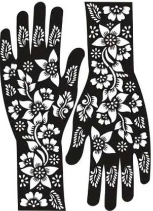akkad Heena Mehndi Sticker for Hands & Feet – Reusable Henna Design Stencils for Women