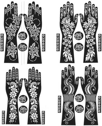 akkad Akkad Heena Tattoo Stencil Set for Hand Face Finger Body Henna Art for