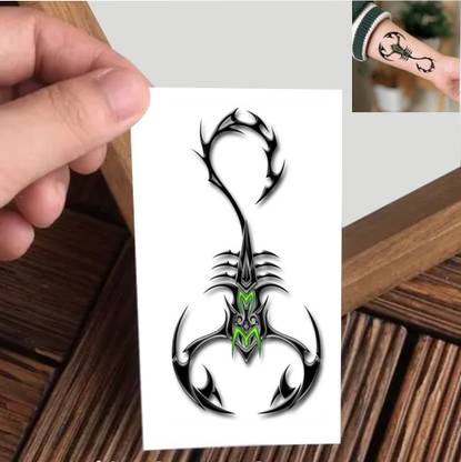 Vanvati Trible Scorpion With Lion And Rose Tattoo Male And Female Tattoo Sticker