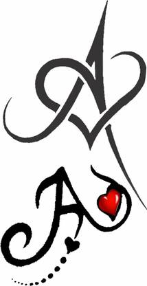 voorkoms Name A Letter Two Design Body Temporary Tattoo