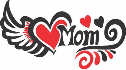 voorkoms Mom with Heart and Wings Tattoo Temporary Body Waterproof Boy and Girl Tattoo
