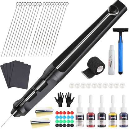 HASTHIP Hand Poke a Stick Tattoo Kit DIY Tattoo Tool Kit Kit with 5 Tattoo Ink 20 Fine Permanent Tattoo Kit