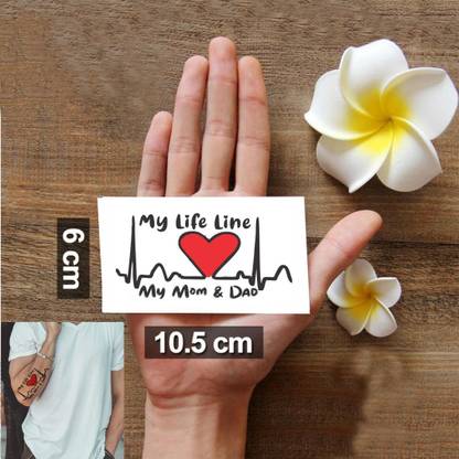 voorkoms My Life Line Mom And Dad Tattoo Stickers For Male And Female Tattoo Art