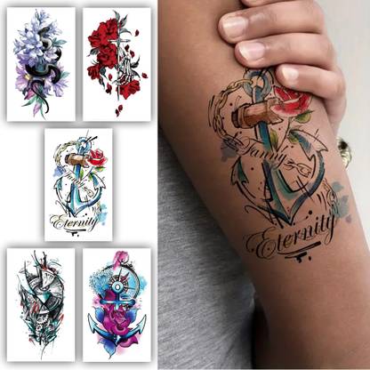 S.A.V.I 5 Temporary Tattoos for Adults - Waterproof & Long-Lasting Sheets (10.5x6cm)
