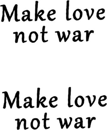 SIMPLY INKED Make love not war Temporary Tattoo, Quotes Tattoo Design for all