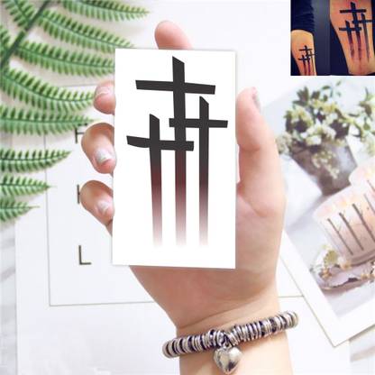 Temporary Tattoowala Cross Tattoo For Male And Female Waterproof