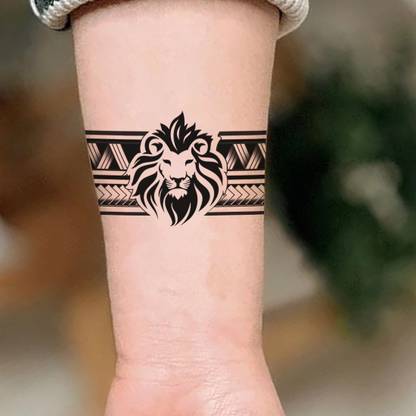 Temporary Tattoowala Lion Tribal Full Hand Band Round Tattoo Waterproof Temporary Body Tattoo