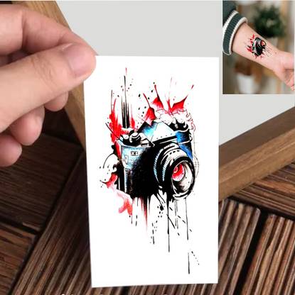 Vanvati Colorful Camera Temporary Tattoo For Male And Female Tattoo