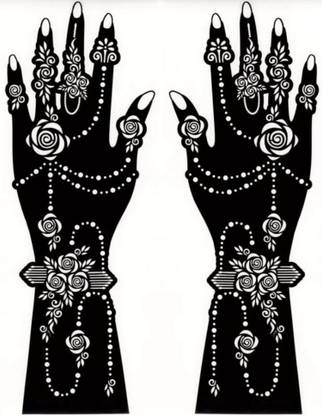 akkad Heena Mehndi Sticker for Hands & Feet – Reusable Henna Design Stencils for Women