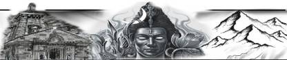surmul Mahadev With Kedarnath And Mountain Hand Band Temporary Tattoo Sticker