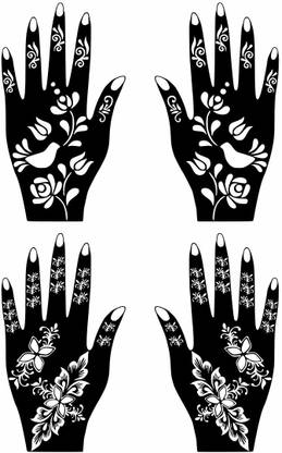 Ordershock Combo Mehndi Stencils for Fast and Easy Application at Home Pack Of 2