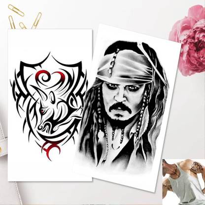 surmul Jack Sparrow Man Tattoo And Taurus Tribal Tattoo For Male And Female